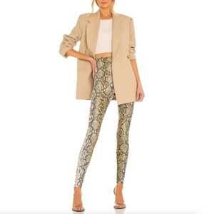 Commando Snake Print Faux Leather Leggings Tan Brown Black Size XS